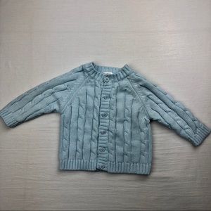 𝅺baby Mode Cable Knit Cardigan Sweater 0-6 Month Baby Blue